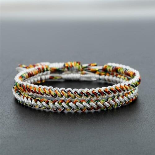 Tibetan Buddhist Good Lucky Charm Bracelets＆Bangles Multicolor Adjustable Handmade Knots Rope Buddha Bracelet For Women Men