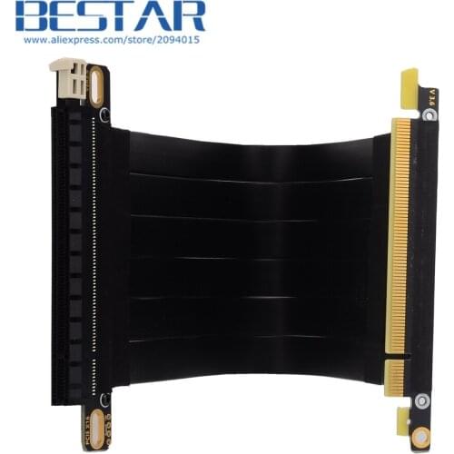 Vertical Upright 90 Degree Right Angle PCIE x16 to x16 Male to Female Riser PCI-e 3.0 16x Extension Cable PCI Express Extender