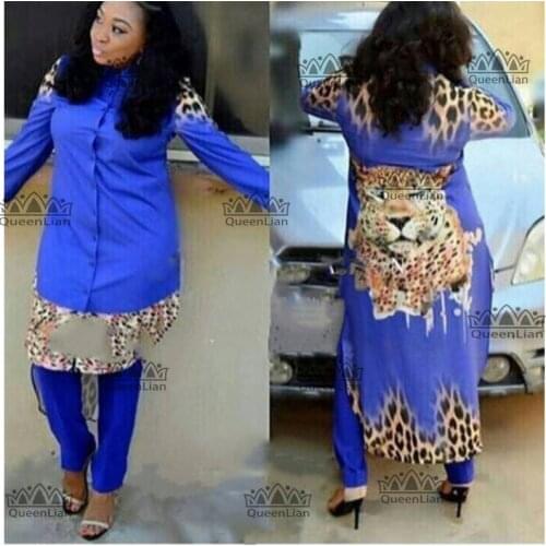 L-XXXXL)2018 African Design Dress Long Top With Pants For Lady (TZ04#)