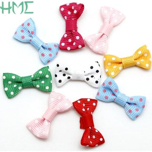 30x15mm 25pcs/lot Handmade DIY Satin Ribbon Bow Wedding Scrap booking Embellishment Crafts Gift Package Bow Girls Hair Accessory