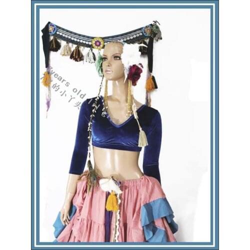 Velvet Fat Chance Tribal Choli belly dance long sleeve top FA21-FA26
