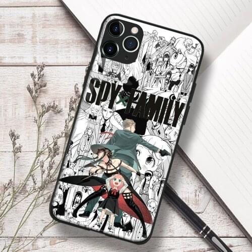 Spy X Family Anime Manga Soft TPU Glass Phone Case for IPhone SE 6s 7 8 Plus X Xr Xs 11 12 Mini Pro Max Samsung