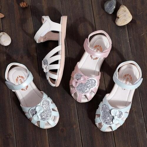 Children shoes 2021 Summer new style princess flat-bottomed childrens shoes childrens Toddler sandals Girls fashion shoes