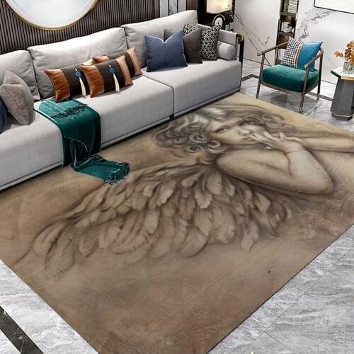Children Wish Angel Flannel Carpet Printed Area Rug Room Floor Printed Carpet For Home Decorative Room Bedroom Living Crapet