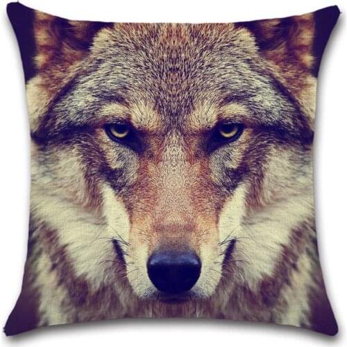 Wolf movie show animal printed cotton linen polyester cushion cover pillowcase decoration for home sofa chair kids bedroom gift