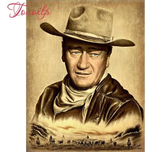 TOUOILP Full Square/Round Drill John Wayne DIY 5d Diamond Painting 3D Diamond Embroidery Rhinestone Home Decor