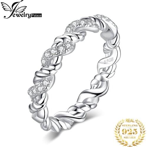 JewelryPalace Flowers Stackable Ring Wedding Band 925 Sterling Silver Rings for Women Jewelry Making Fashion Jewelry Engagement