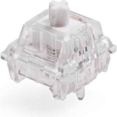 LCET Ice World Switch RGB Linear 50g Switches For Mechanical keyboard mx stem 5pin Clear body white stem