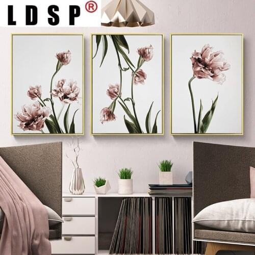 LDSP Modern Tulip Flower Wall Art Canvas Paintings Floral Poster Prints Scandinavia Pictures Living Room Bedroom Home Decorative
