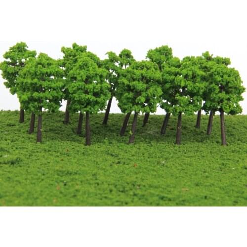 MagiDeal 40Pcs/Lot 1/250 Scale Green Plastic Model Trees Train Track Railroad Scenery for Park Street House Garden Layout Toys