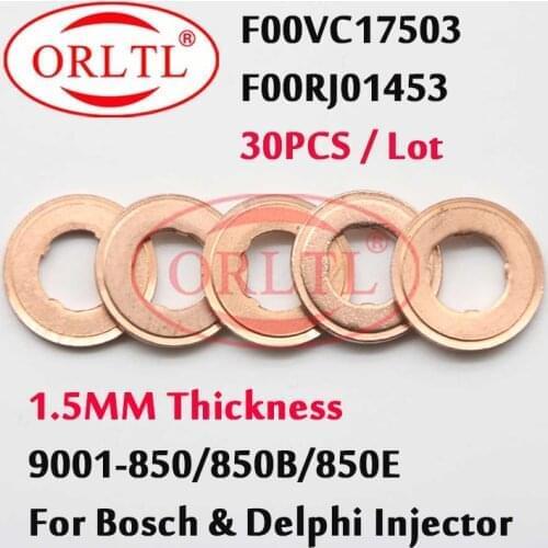 30PCS F00VC17503 Thickness 1.5 mm Copper Washer 9001-850B Nozzle Gasket F00V C17 503 For Bosch Delphi Common Rail Injector