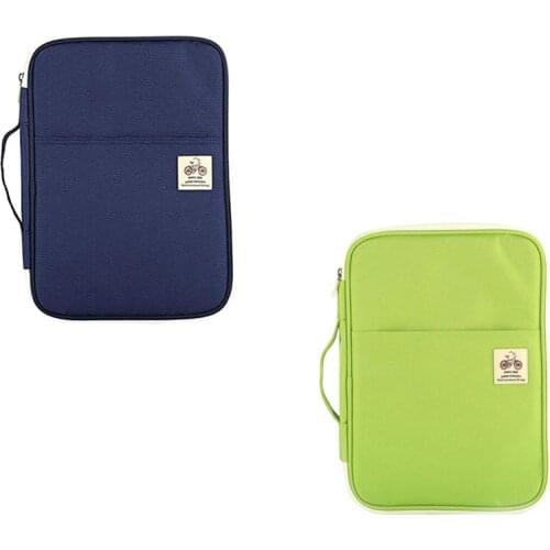 Multi-Functional Portfolio Travel File Organizer Waterproof A4 Document Bag Zippered Case Pouch for iPad,Journals