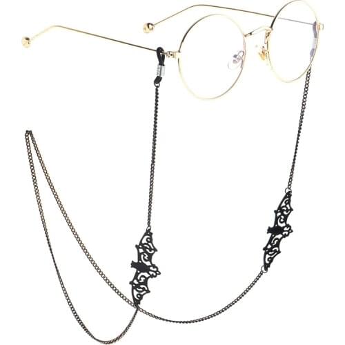 Fashion Metal Eyeglass Chain Black Bat Eyewear Retainer Cord Glasses Chains Lanyards