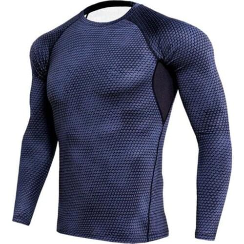 Men Fitness Long Sleeve Running Sportswear Male Clothing Mens Thermal Muscle Bodybuilding Gym Compression Quick Dry Tights Shirt