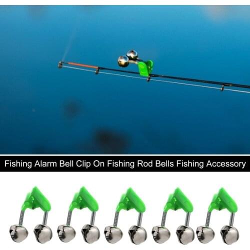 50pcs Fishing Bells Twin Spiral Bells Set Bite Indicators Fishing Pole Tool With Dual Alert Rings Alarm Sea Pole Clip Bells