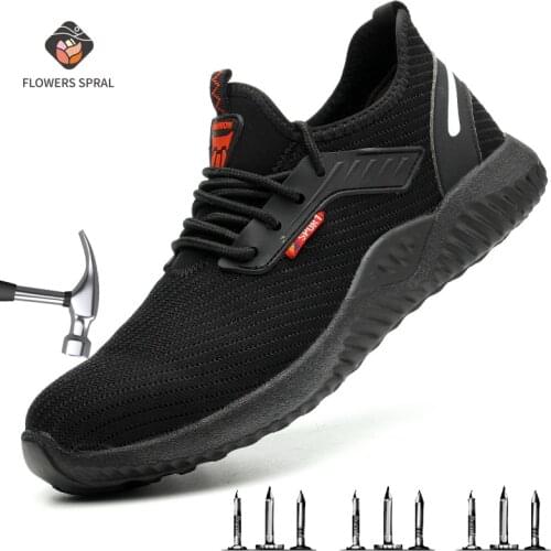 Indestructible Shoes Men Safety Work Shoes With Steel Toe Cap Puncture-Proof Lightweight Boots Breathable Sneakers Dropshipping