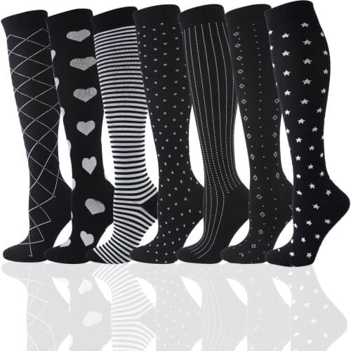 6/7/8 Multi Pairs Dropship Compression Socks 20-30 Mmhg Fit For Varicose Veins Men Women Running Hiking Socks Best For Athelete