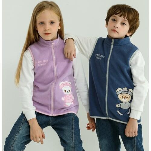 New Children Vest Boys Girl Thickened Cute Rocker Fleece Sleeveless Outdoor Jacket Kids Warm Exquisite Clothes 3-8 Years Costume