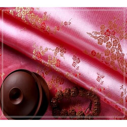 Plum Blossom style Brocade Fabric Damask Jacquard Apparel Costume Upholstery Furnishing Curtain DIY Clothing Material BY meter
