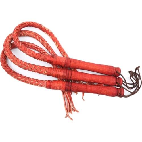 LOCLE 70cm Leather Whip Riding Crops Party Handle Flogger Queen Horse Whip for Horse Racing Riding Equestrian Entertainment