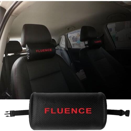 Car Seat Cushion Pillow for Renault Fluence Carbon Fiber Auto Seat Head Support Neck Protector Car Accessories
