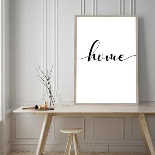 One Line Family Home Letter Canvas Painting Wall Art Nordic Posters and Prints Poster Love Laminas Decorativas Cuadros