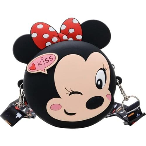 Disney mickey mouse Silicone bag children messenger shoulder bag Mini cartoon toy cute casual coin purse