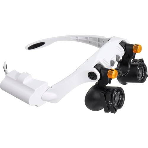 Glasses Magnifier 3/4/5/6/7/10/15X Glass 6 Lens Loupe Eyewear Magnifier With Led Lights Lamp Headband Led Magnifying Glass