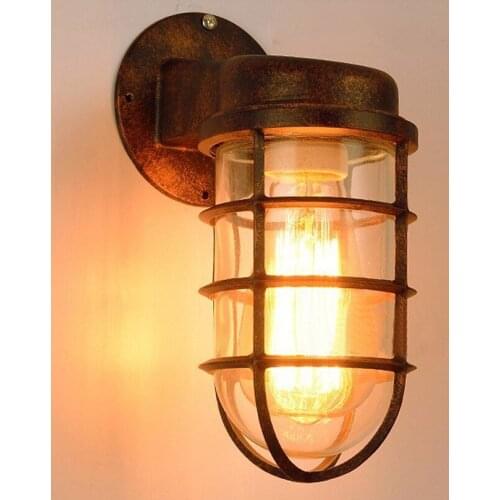 American Outdoor Light Retro Industrial Style Restaurant Anti-aging Wrought Iron Lamp Aisle Corridor Explosion-proof Wall Lamp