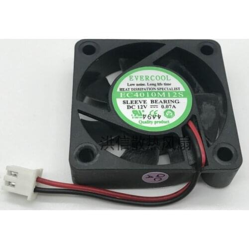EverCool EC4010M12S DC 12V 0.07A 40x40x10mm 2-Wire Server Cooling Fan