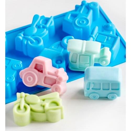 Vintage Car Bus Candle Silicone Motorcycle Soap Making Mold Chocolate Candy Mousse Cake Decorating Fondant Food Grade Baking