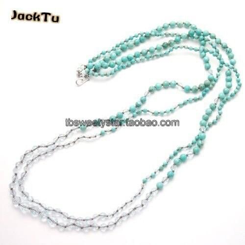 Green beads with crystal handmade women necklace