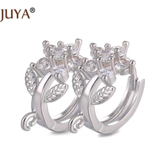 3 Pairs Wholesale Copper Zircon Rhinestone Round Hoop Earrings Hooks Handmade DIY Women Tassels Pearls Dangle Earrings Findings