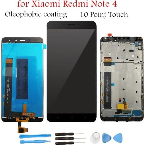 For Xiaomi Redmi Note 4 MediaTek LCD Display with Frame Screen 10 Touch Assembly LCD Display Replace Spare Parts