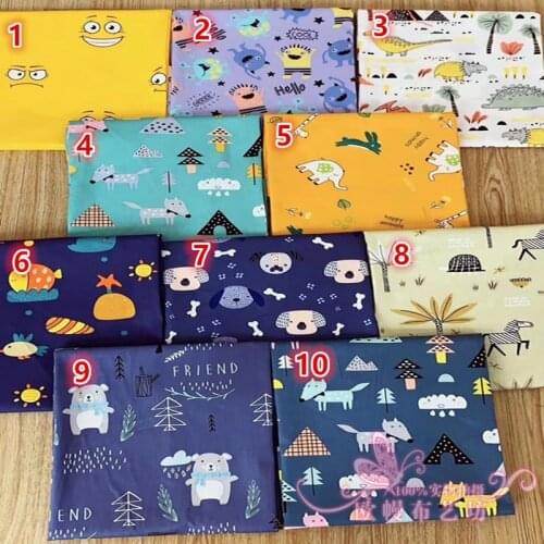 100% Cotton Fabric Printed Baby Animal Cotton Twill Cloth For DIY Sewing Patchwork Cloth Sheet Fabric 50*160cm
