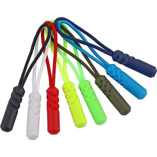 20Pcs Colored Cord Zipper Sliders Apparel Bag Tactical Backpack Accessories Zip DIY Zipper Head Cord Rope Strap Lariat Slider