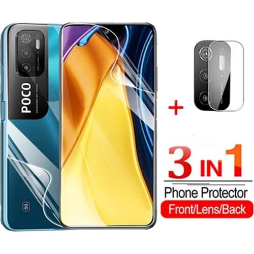 3in1 Front Back Hydrogel Film For Poco M3 Pro 5G Camera Lens Screen Protector Glass for xiaomi Poco M3 M3 Pro Protective Film