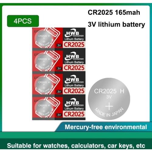 4pc original For maxell Button Cell Battery CR2025 Watches 3V PANASONIC Control Toy Batteries For LED Lights Toys Watches