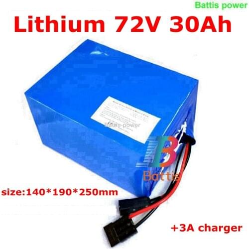 72v lithium battery 72v 30ah electric motor battery pack 72v 30ah li-ion for electric bike 3000w motor + 84v 3A charger