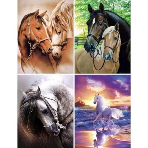 5D DIY Diamond Painting Full Drill Animal Horse Diamond Mosaic Stitch Interior Paintings Art Picture Handicraft Home Decor
