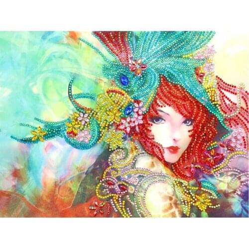 5D Diy Diamond Painting Cross Stitch Kit Special-shaped Diamond Mosaic Embroidery Cartoon Character Home Decoration Gift