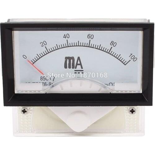 85C17 DC 1MA 5MA 10MA 20MA 30MA 50MA 100MA 200MA 300MA 500MA 1A 2A 3A 5A Class2.5 Analog Panel Ammeter Gauge Amperemeter Meter