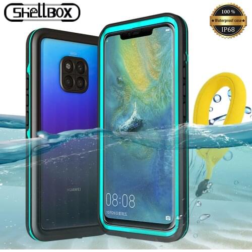Shellbox IP68 Waterproof Phone Case For Huawei Mate 20 30 Pro P30 Lite Clear Shockproof Dustproof Snowproof Phone Cover Cases