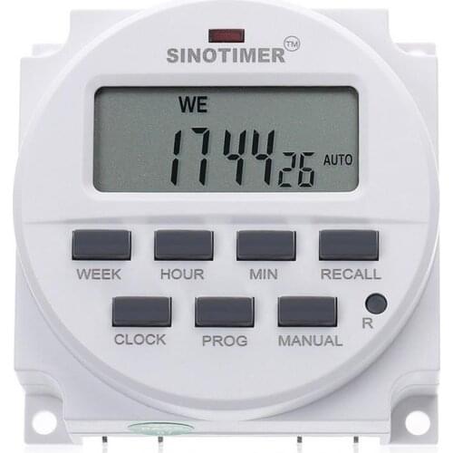 AC DC 12V 110V 220V LCD Digital Time Switch 16A Programmable Weekly Timer Control Power Time Relay Switch Power Timer