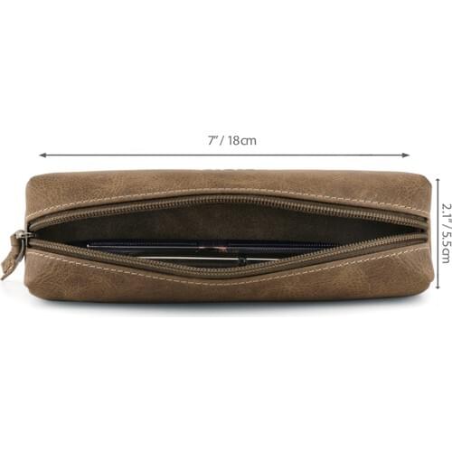 Londo Real Leather Zipper Penholder and Cosmetics (Makeup) storage Bag
