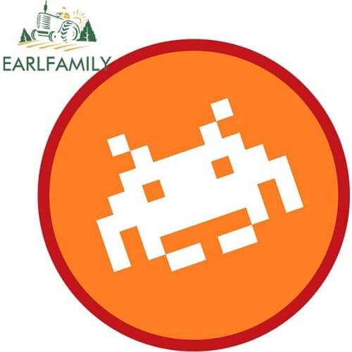 EARLFAMILY 13cm x 12.8cm For Space Invader Retro Graffiti Car Sticker Waterproof Decal DIY Graffiti Sticker Scratch-proof Decor
