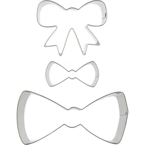 Bow tie, Bow tie shaped 3 piece biscuit cutting molds, baking tools, cake decorating soft candy tools