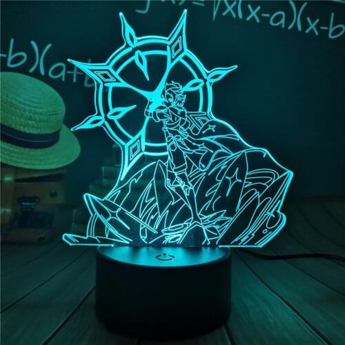 Genshin Impact Child Night Light Led Color Changing Usb Battery Powered Usb Lamp Gawr Gura Game Room Decor Unique Gift for Gamer