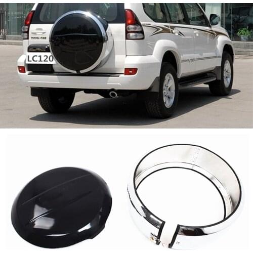 Chrome Rear Trunk Spare Tire Cover Casing Conversion Kit For Toyota Land Cruiser Prado FJ120 2003-2009