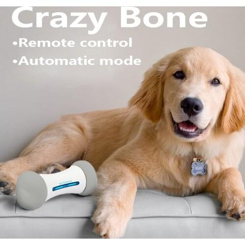 Dog Interactive Toys Smart Pet Emotional Bone Chewing Toys Pet Supplies Smart Crazy Bone Dog Silicone Wheels Remote Control